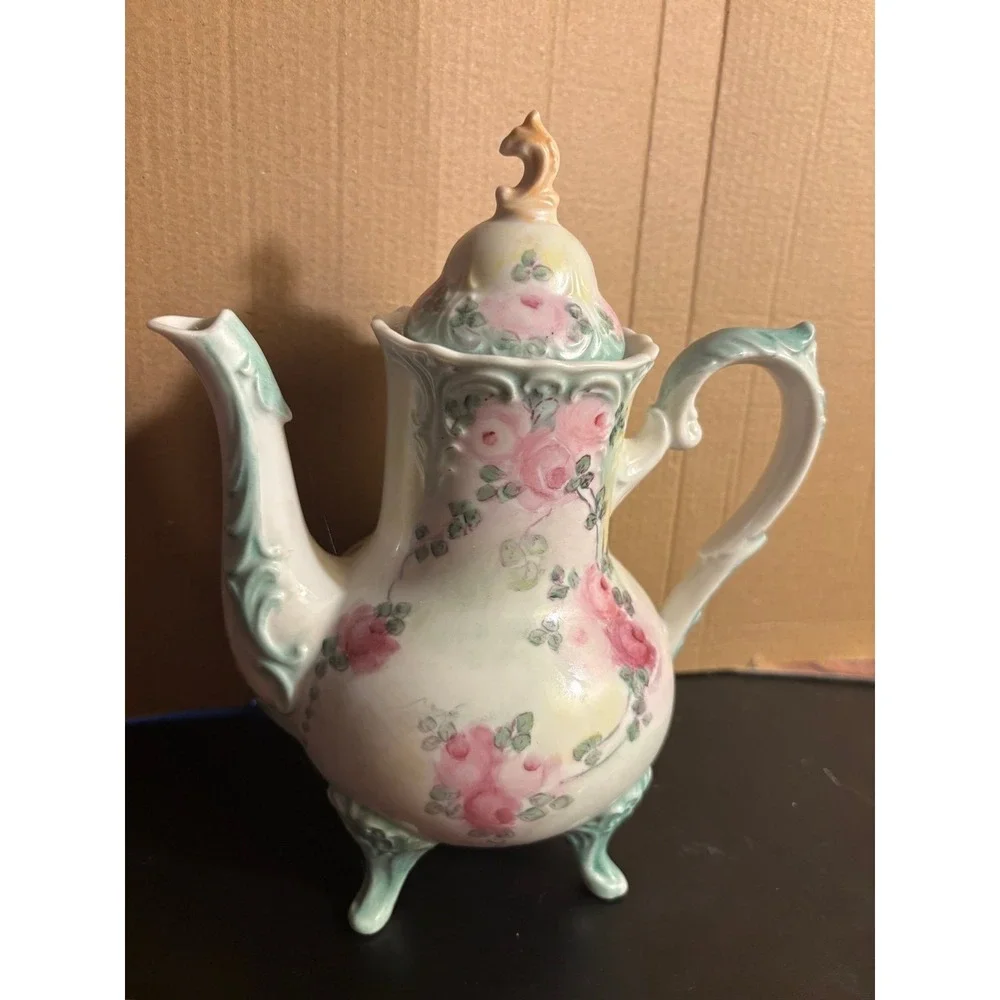 1984 Vintage Hand Painted Teapot With Lid Porcelain